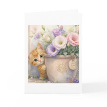 Gatinho Laranja Fofo e Flores Silvestres – Para Vo