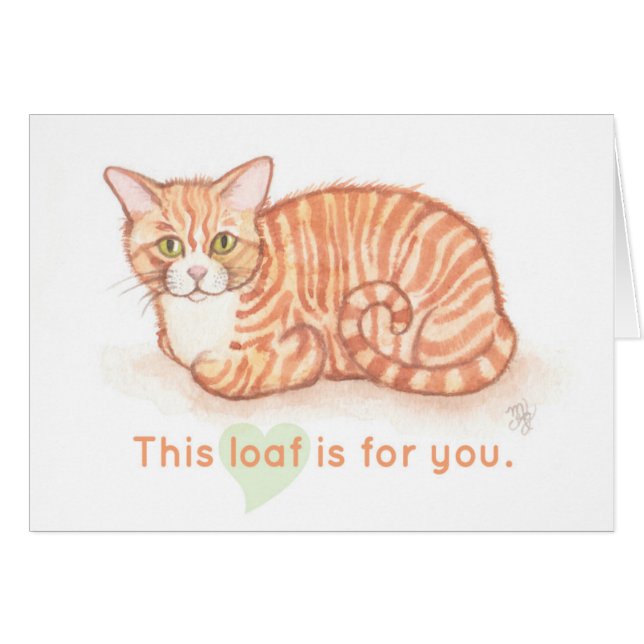 Cartão Gatinho Loaf - Este pão é para você (Frente Horizontal)