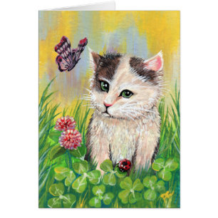 Cartão Gatinho no patch de fechamento