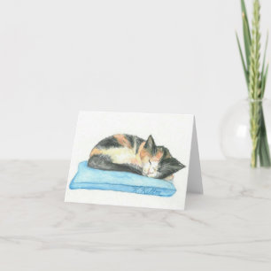Cartão Gatinho Notecard da chita do sono
