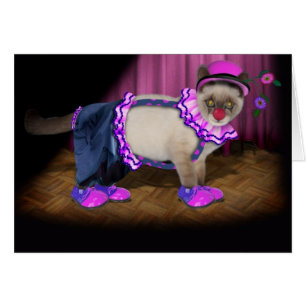 Cartão Gatinho Palhaço Cute