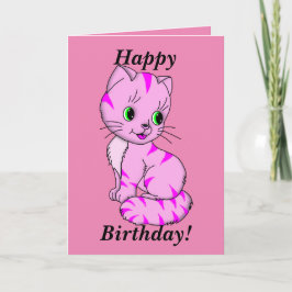Cartão Gatinho Rosa Bonito