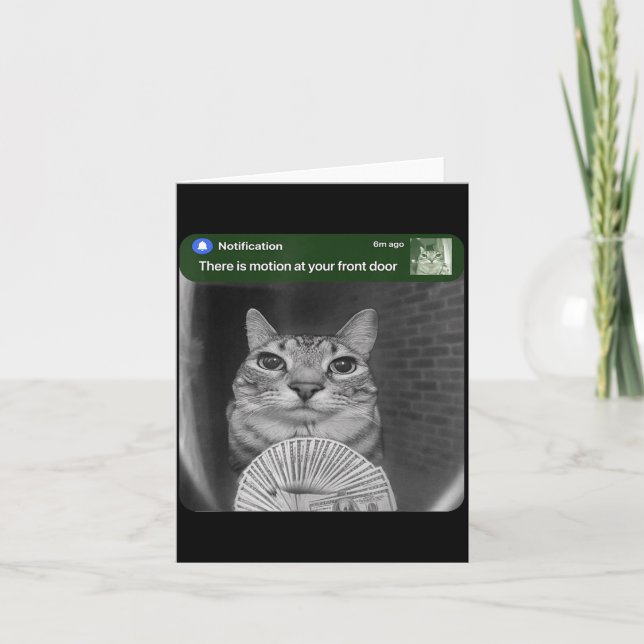 Cartão Gatinho Tocando com Meme de Movimento  (Frente)