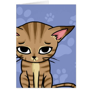 Cartão Gatinho Triste