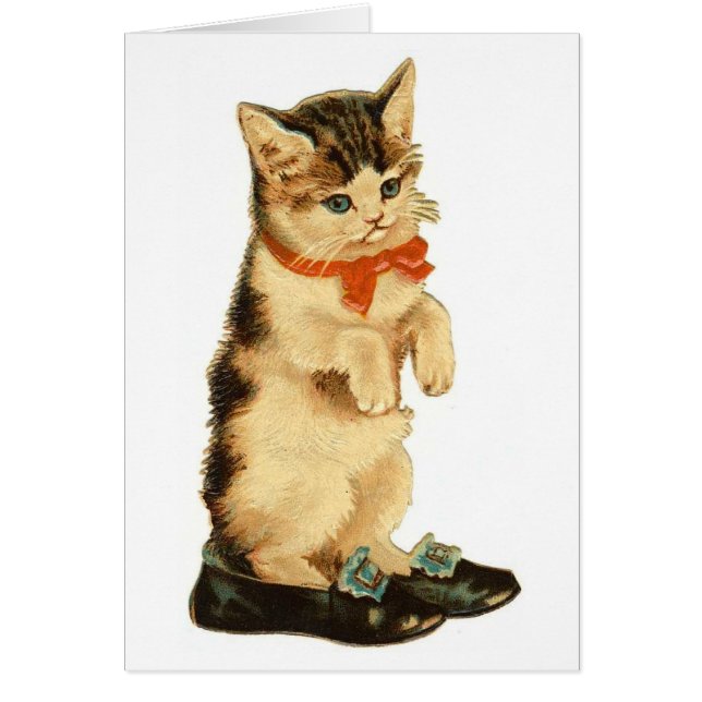 Cartão Gatinho Vintage (Frente)