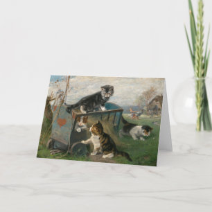 Cartão Gatinhos Brincando   Julius Adam, o Younger