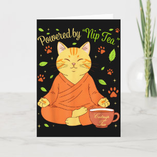 Cartão Gatinhos de Yoga Gato Meditando Engraçado Nip Tea