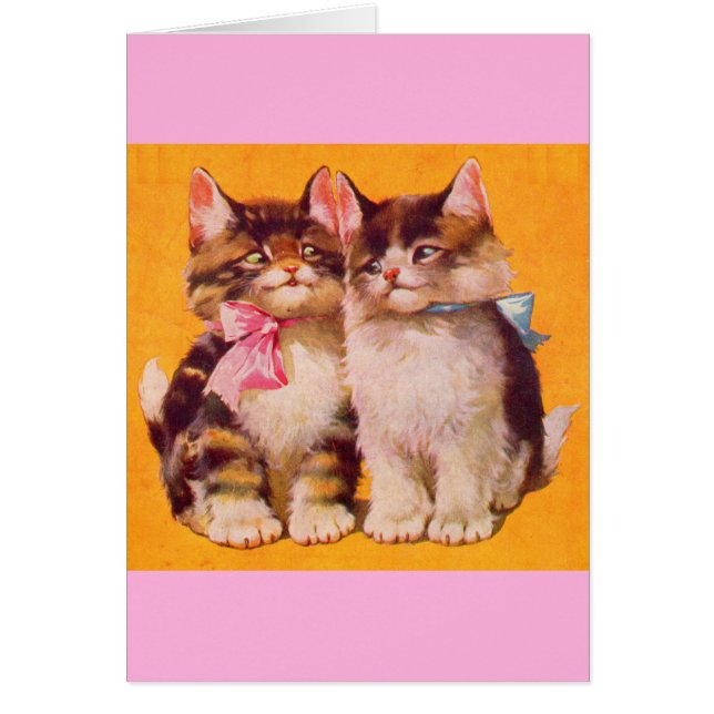 Cartão Gatinhos fofos adoráveis dos anos 30 (Frente)