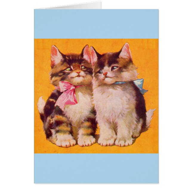 Cartão Gatinhos fofos adoráveis dos anos 30 (Frente)