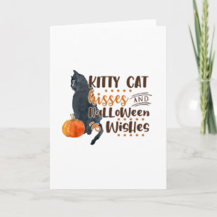 Cartão Gatinhos Hisses E Halloween Desejam Design