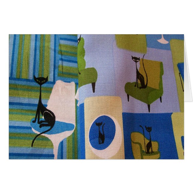 Cartão Gatinhos retros (Frente Horizontal)