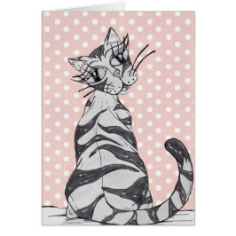 Cartão Gato 02 da senhorita