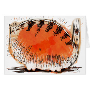 Cartão gato alaranjado whacky dos desenhos animados