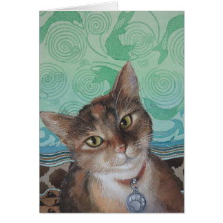 Cartão Gato americano legal do cabelo curto por Ezartesa