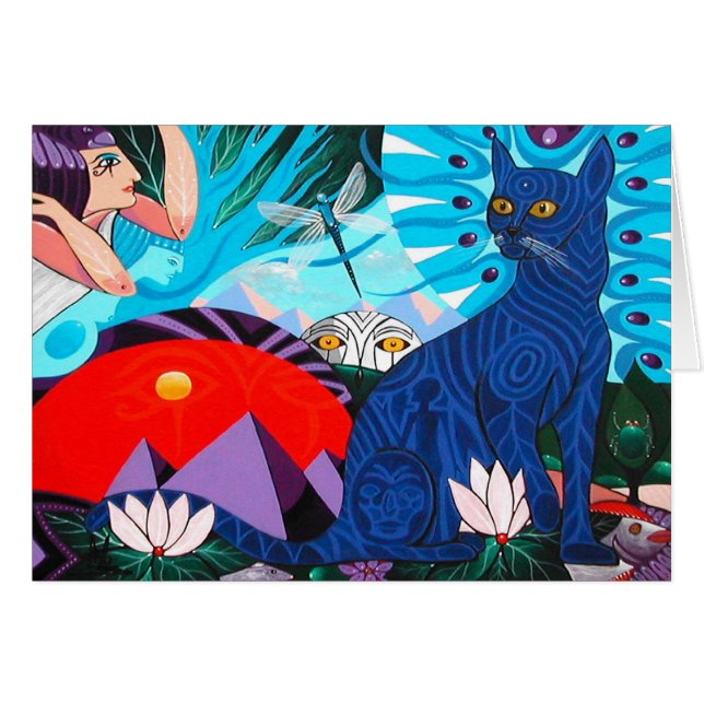 Cartão Gato antigo por Gregory Gallo (Frente Horizontal)