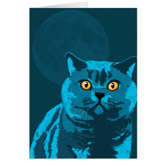 Cartão Gato azul (Frente)