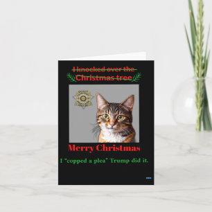 Cartão Gato Bata Sobre A Árvore De Natal
