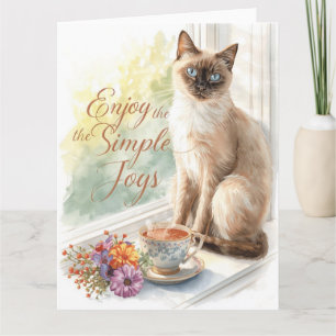 Cartão Gato bebendo chá para Feliz aposentadoria gata Mam