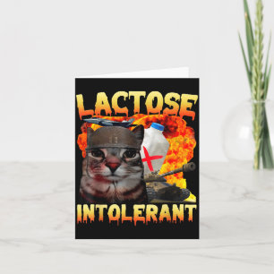Cartão Gato Bobo Intolerante à Lactose Meme Dito Divertid