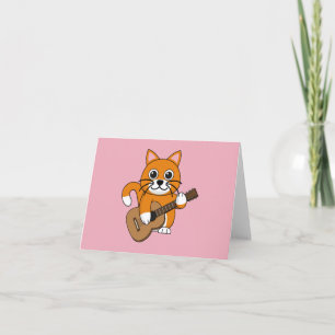 Cartão Gato Branco De Cor Laranja Cura A Tocar Cartografi