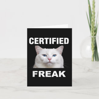 Cartão Gato Branco Engraçado Meme de Gato Certificado