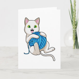 Cartão Gato Brincando com Lã