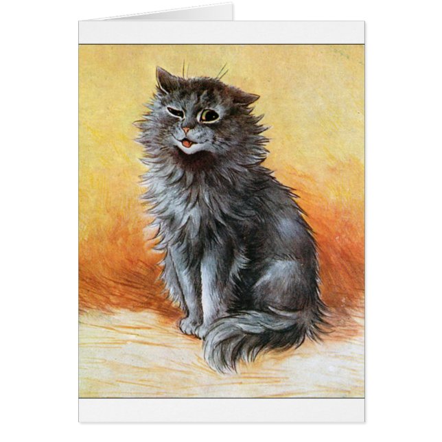 Cartão Gato cinzento (Frente)