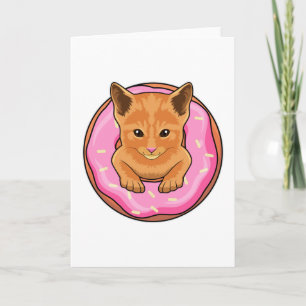 Cartão Gato com Donut