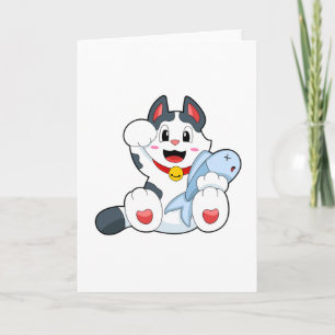 Cartão Gato com Peixe