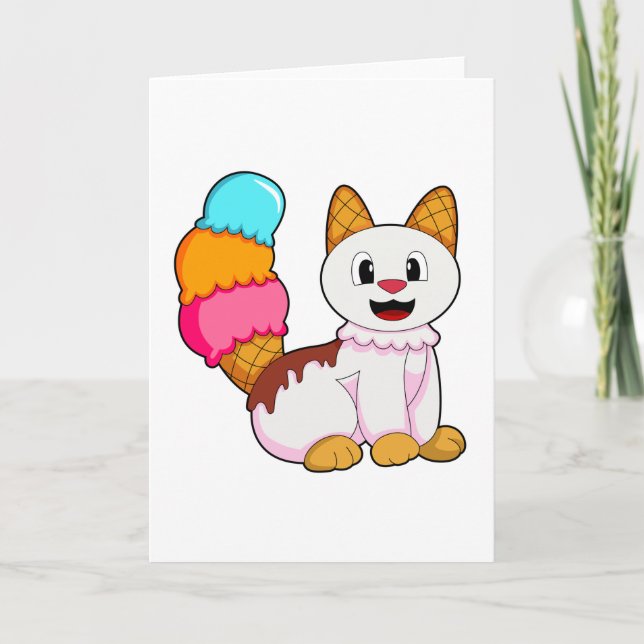 Cartão Gato com picolé (Frente)