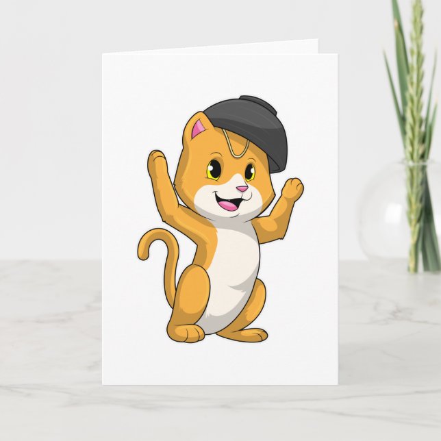 Cartão Gato com Tigela de Ramen (Frente)