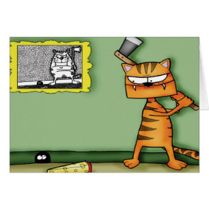 Cartão Gato com um machado