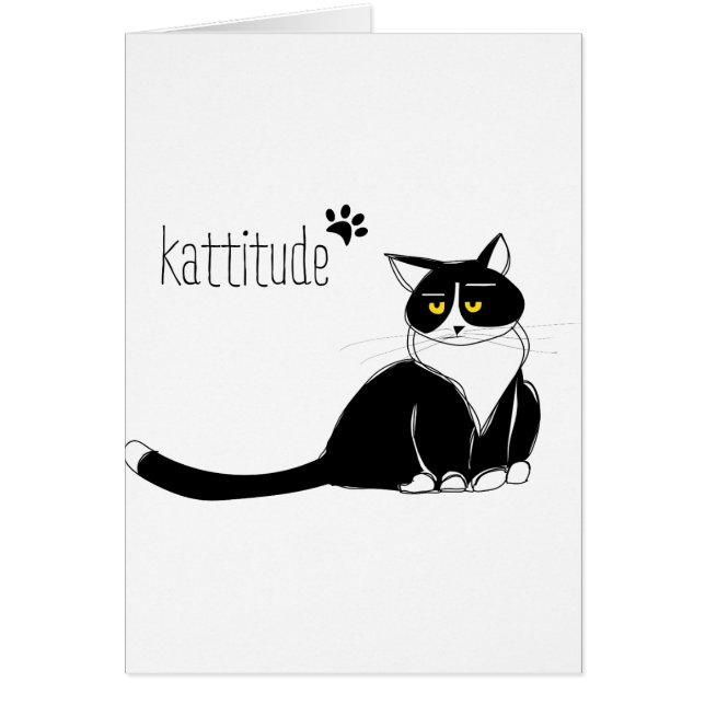 Cartão Gato com uma atitude (Frente)