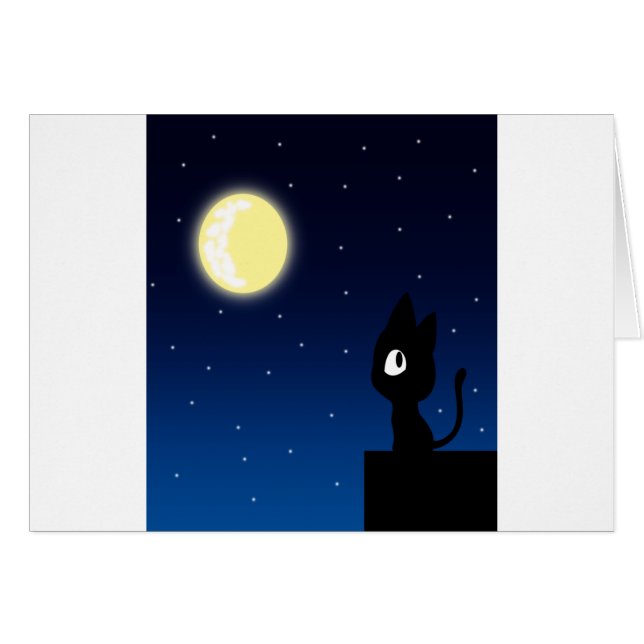 Cartão Gato da lua (Frente Horizontal)
