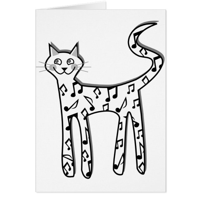 Cartão Gato da nota musical (Frente)