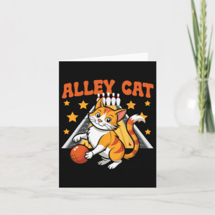 Cartão Gato de Beco de Gato de Boliche Engraçado