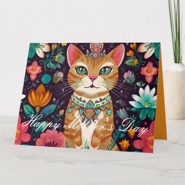 Cartão Gato de Bejeweled Crowned (Frente)