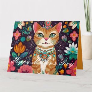 Cartão Gato de Bejeweled Crowned