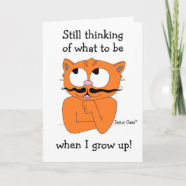 Cartão Gato de bigode com Dentro de Vazio engraçado
