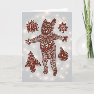 Cartão Gato de Biscoito de Gengibre & Biscoitos, 2025