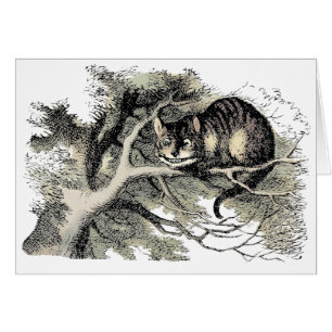 Cartão Gato de Cheshire Alice Mundo das Maravilhas Clássi