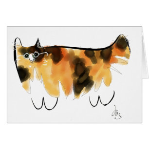 Cartão Gato de chita com eyeglasses