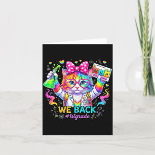 Cartão Gato de ciência engraçado bruh de volta à escola p