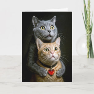 Cartão Gato de Cinza de Aniversário com Gengibre no Abraç