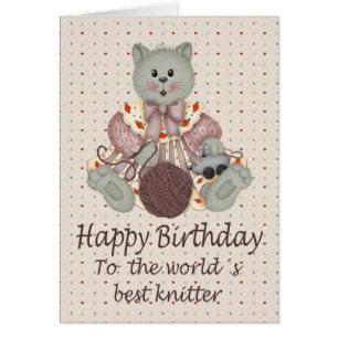 Cartão Gato de confecção de malhas