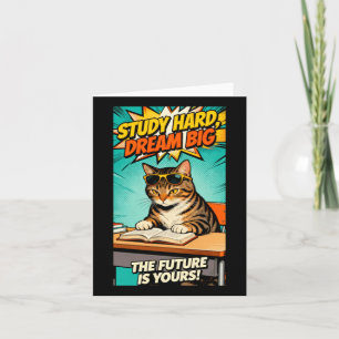 Cartão Gato de Estudo Legal - Estude Muito Sonhe Grande M