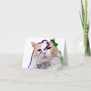 Cartão Gato de festa engraçado