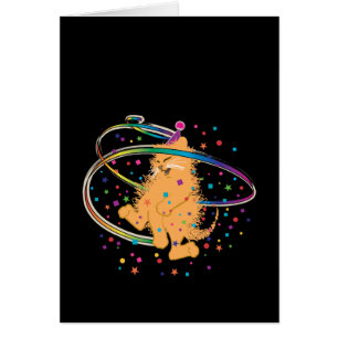 Cartão Gato De Festa Laranja Fogando