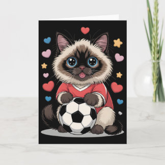 Cartão Gato de Futebol Kawaii Apenas Garota que Ama Birma