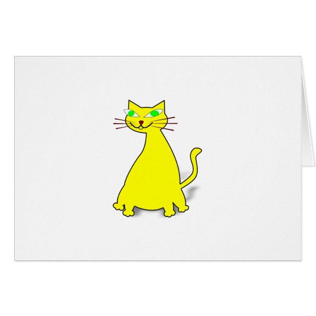 Cartão Gato de gordura amarelo (Frente Horizontal)